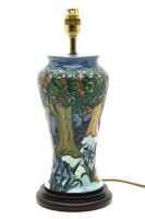 Lot 406 - A Moorcroft 'Vereley' pattern table lamp