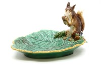 Lot 242 - A late 19th century Minton majolica nut dish