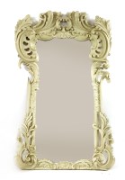 Lot 841 - A carved and painted pier glass