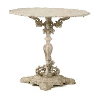 Lot 855 - A Victorian white painted cast iron conservatory table