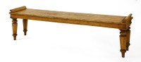 Lot 865 - A Victorian light oak bench seat