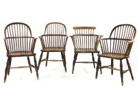 Lot 620 - A group of 19th four Windsor chairs