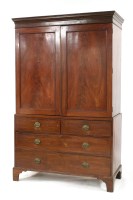 Lot 486 - A George III mahogany linen press