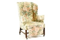 Lot 484 - A Georgian wing back armchair