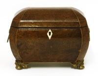 Lot 818 - A George III burr walnut tea caddy