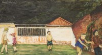 Lot 13 - Carel Weight RA (1908-1997) 
'BOY'S GAMES'
Signed u.l.