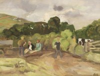 Lot 81 - Sheila Fell RA (1931-1979)
'POTATO PICKERS