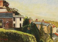 Lot 226 - Carel Weight RA (1908-1997)
FIGURES ON A PATH IN A VILLAGE
Signed l.l.