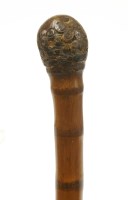 Lot 491 - A Chinese bamboo walking stick
