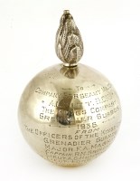 Lot 244 - A silver Grenadier Guards table cigar lighter