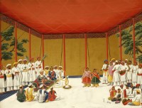 Lot 450 - A large Indian painting on mica