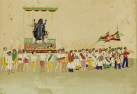Lot 451 - A large Indian painting on mica