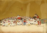 Lot 452 - A large Indian painting on mica