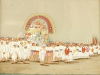 Lot 453 - A large Indian painting on mica