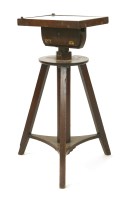 Lot 348 - A mahogany and marble inset adjustable sculpture or magic lantern stand