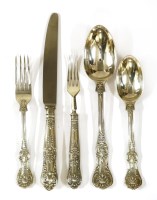 Lot 290 - A matched twelve-place setting of Queen's pattern flatware