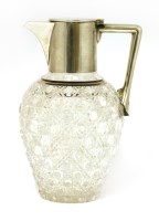 Lot 265 - A cut-glass and silver-mounted small claret jug