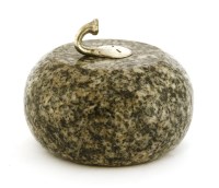 Lot 43 - An unusual provincial Scottish Aberdeen silver-mounted granite curling stone