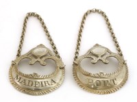 Lot 138 - Two Edwardian Georgian-style decanter labels
