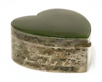 Lot 5 - An Edwardian silver and nephrite novelty trinket box