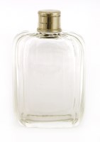 Lot 122 - An unusual Victorian silver-topped and clear glass spirit flask