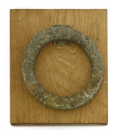 Lot 318 - A large bronze door knocker