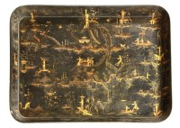 Lot 597 - A Victorian rectangular papier maché tray