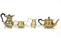 Lot 160 - A silver four piece tea service