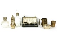 Lot 129 - Silver items: mug