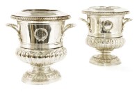 Lot 272 - A pair of early 19th century Sheffield plate wine coolers