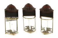 Lot 758 - Three gilt metal wall lights