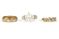 Lot 30 - An American white gold curbic zirconia ring