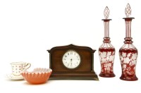 Lot 431 - A pair of ruby flashed decanters
