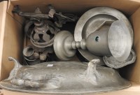 Lot 361 - A collection of pewter