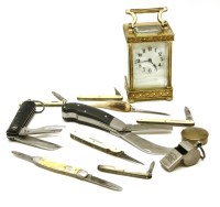 Lot 115 - A 19th century brass carriage clock