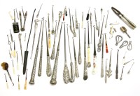 Lot 117 - A large collection of silver button hooks