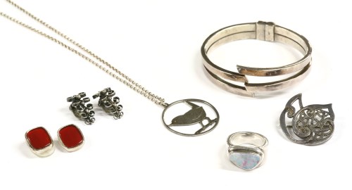 Lot 51 - Two pairs of silver clip on earrings