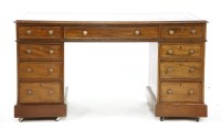 Lot 562 - A 19th century mahogany pedestal desk