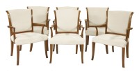 Lot 169 - A set of six walnut dining chairs