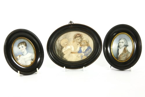 Lot 78 - Two miniature portrait watercolours