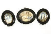 Lot 78 - Two miniature portrait watercolours