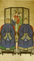 Lot 348 - A large Chinese hanging scroll