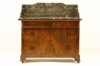 Lot 409 - A continental walnut and marble top wash stand