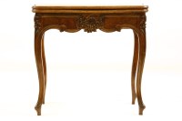 Lot 401 - A 19th century walnut fold over card table