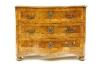 Lot 404 - A Swiss walnut serpentine commode
