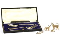 Lot 281 - Three sterling silver enamel cats