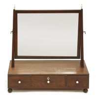 Lot 524 - A George III mahogany and crossbanded toilet mirror