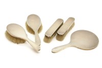 Lot 402 - A silver five piece dressing table set