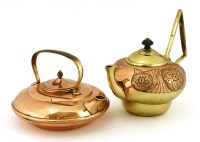 Lot 74 - A brass and copper kettle
