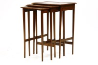 Lot 414 - An Edwardian nest of three inlaid mahogany tables